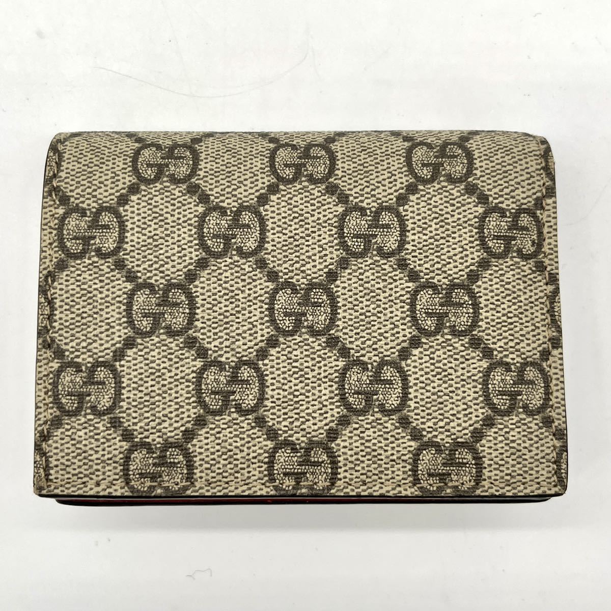 1円 【美品】 GUCCI グッチ チェリー 二つ折り財布 GGスプリーム