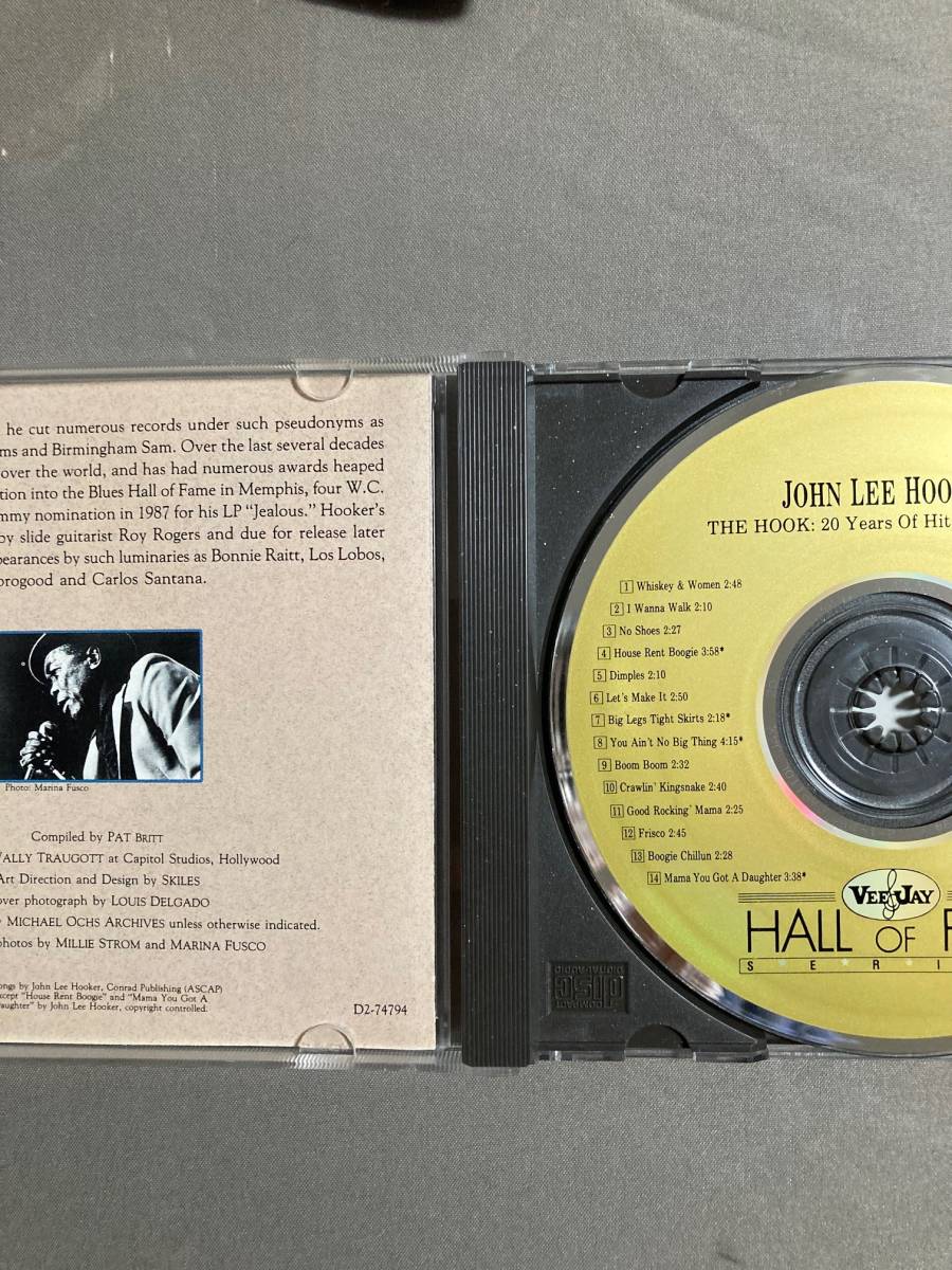 【ブルース】ジョン・リー・フッカー（JOHN LEE HOOKER）「THE HOOK」（レア）中古CD、USオリジナル初盤、BL-1106_画像3