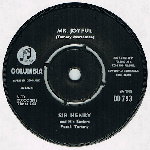 ●SIR HENRY AND HIS BUTLERS / MR. JOYFUL [DENMARK 45 ORIGINAL 7inch シングル 試聴]_画像3