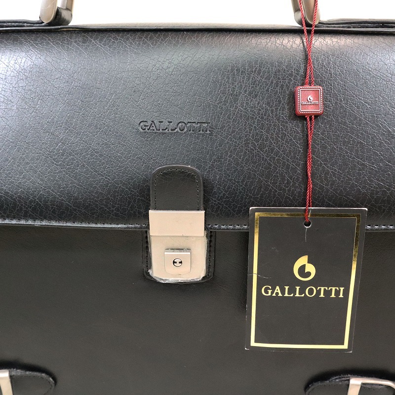 タグ付き GALLOTTI ギャロッティ ビジネスバッグ ショルダーバッグ レザー 2way 鍵付き 総柄 メンズ 黒 ブラック A4収納可能_画像10