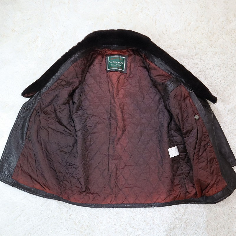 良品 高級 Vallemosso ラムレザージャケット 羊革 ダブルボタン 中綿