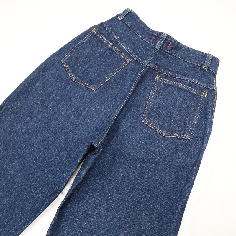 RED CARD × BEAMS B82463 レッドカード ビームス コラボパンツ ハイライズデニム ワイドジーンズ 日本製 濃紺 サイズ24 S相当