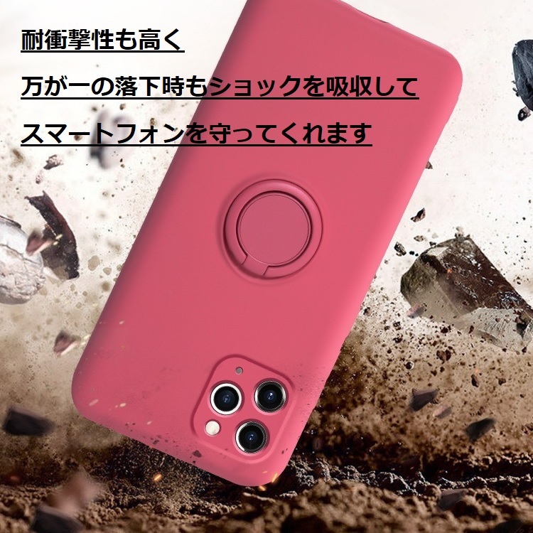 《 送料無料 》 iphone13promax スマホケース ブラック 黒 ソフトシリコン スマホリング 新品 人気 未使用 撥水 カジュアル 【PN9127M】_画像5