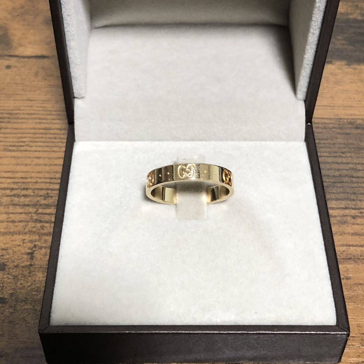 中古 GUCCI グッチ アイコンリング K18YG サイズ19号 日本サイズ約18号18金 ICON RING イエローゴールド Gucci  ring 送料無料