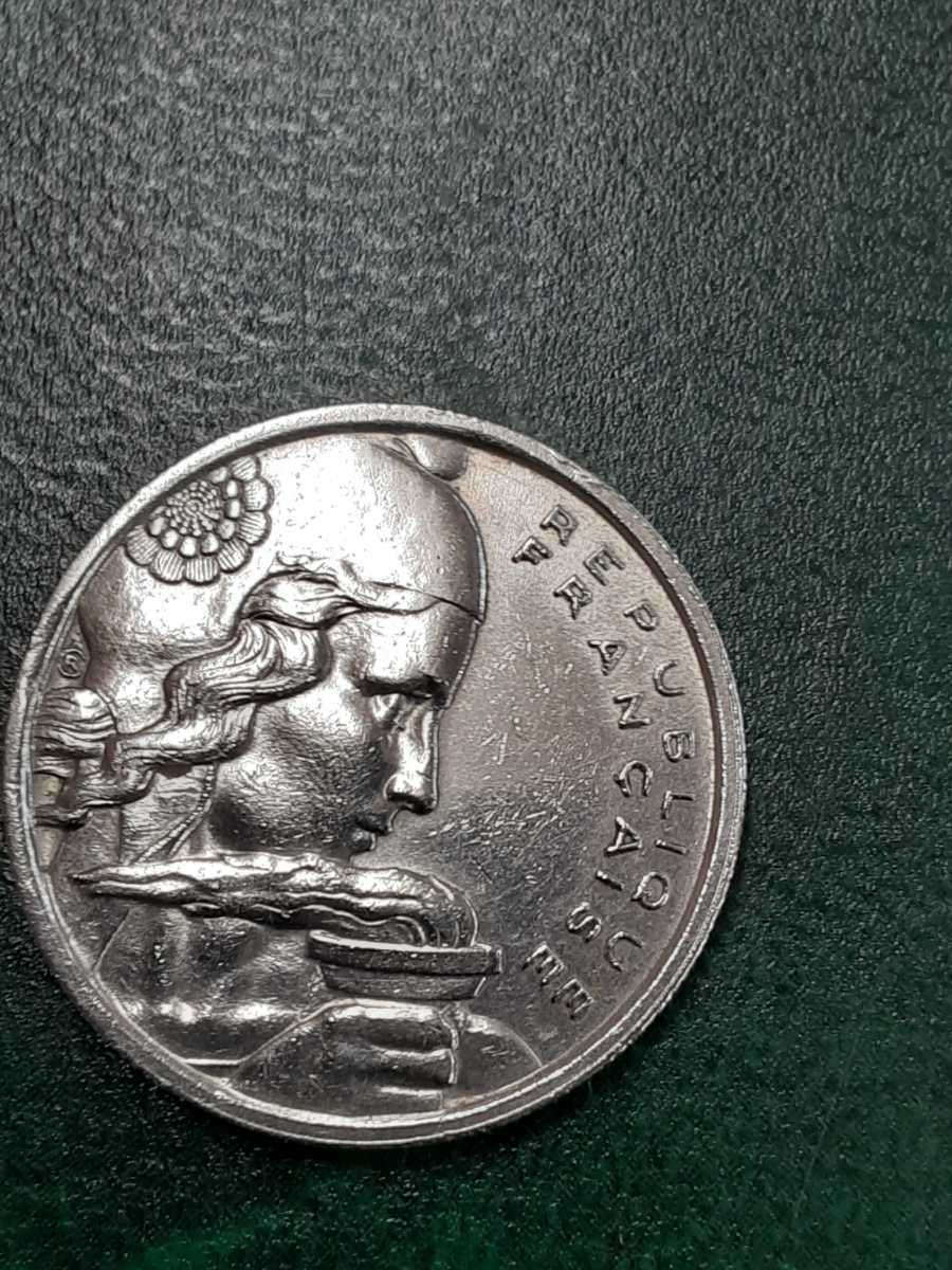 アンティークコイン　フランス　1955年 100フラン硬貨　ミントマークB F1122_画像1