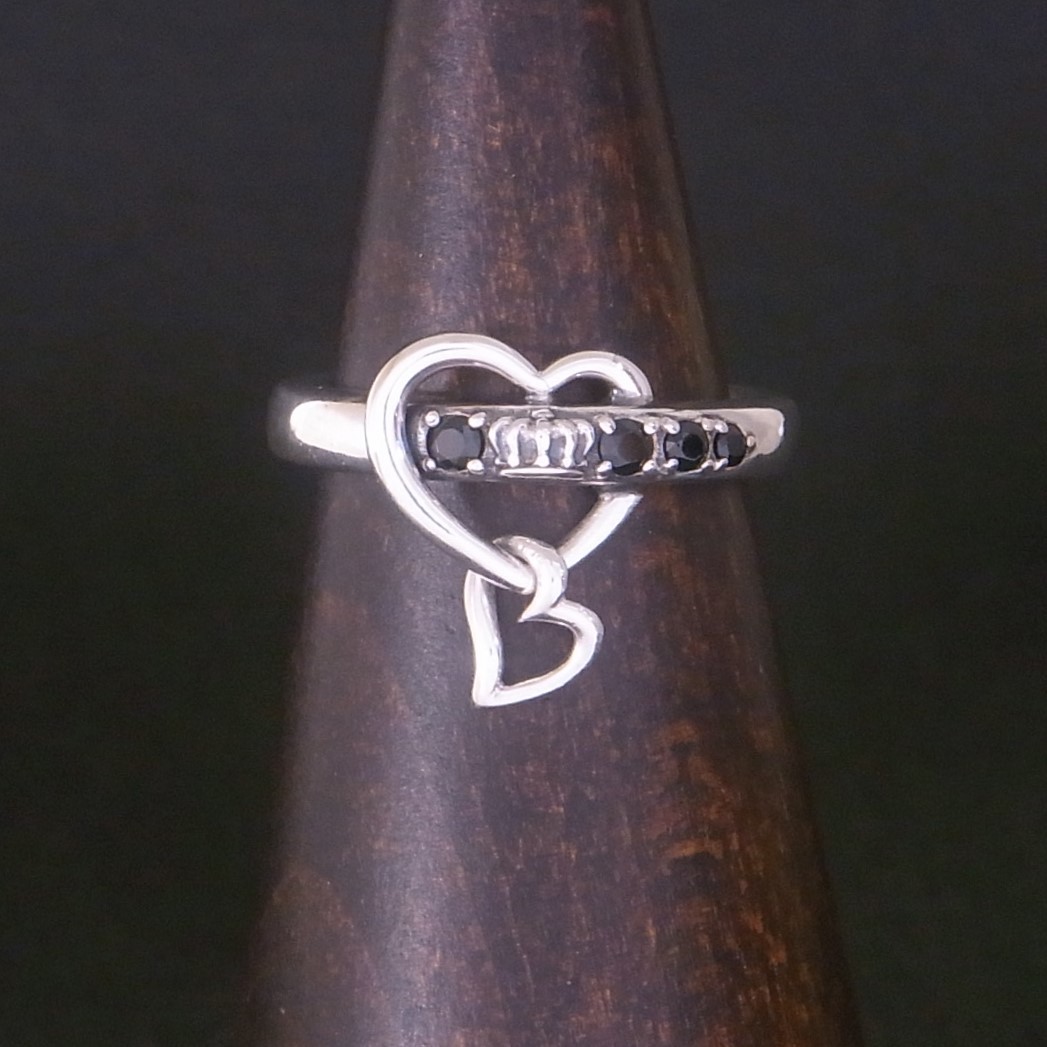  as good as new beautiful goods JUSTIN DAVIS Justin Davis LUV&HATE ring silver 925 9 number 3.4g Heart Crown ..