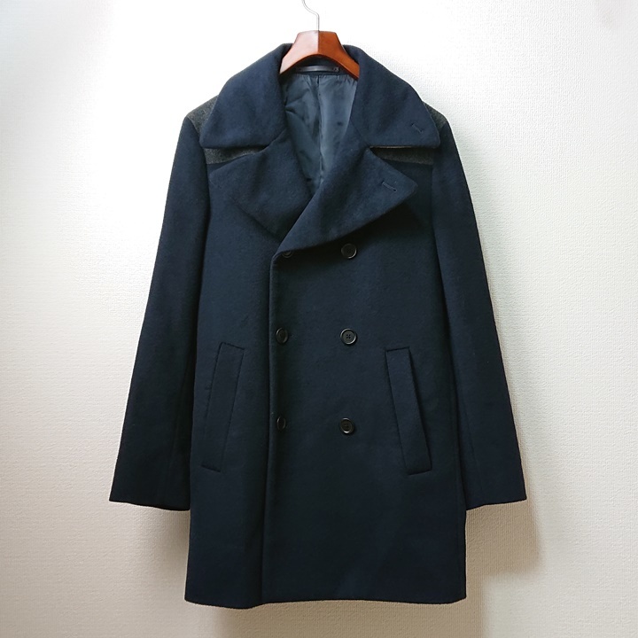 PS Paul Smith ポールスミス カシミヤ ピーコート ダブル ネイビー
