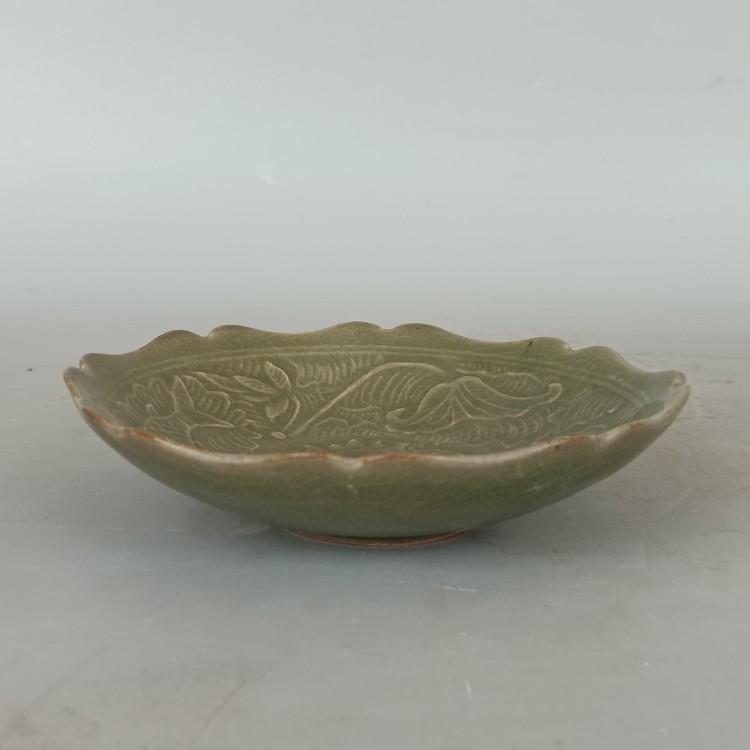 宋代 耀州窯 青釉 荷花魚紋磁皿 admiredentalsouthgate.com