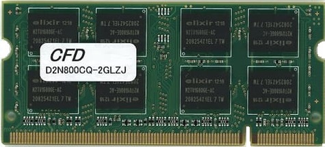 CFD販売 D2N800CQ-2GLZJ 2GB DDR2-6400 SO-DIMM ノートPC用 バルク_画像1