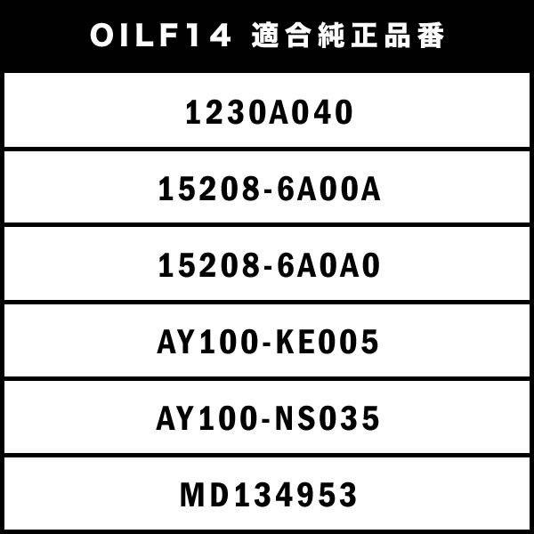 オイルフィルター エレメント U71V U72V V71T V72T NT100クリッパー/NV100クリッパー 3G83 純正互換品 15208-6A00A 品番:OILF14 10個_画像4
