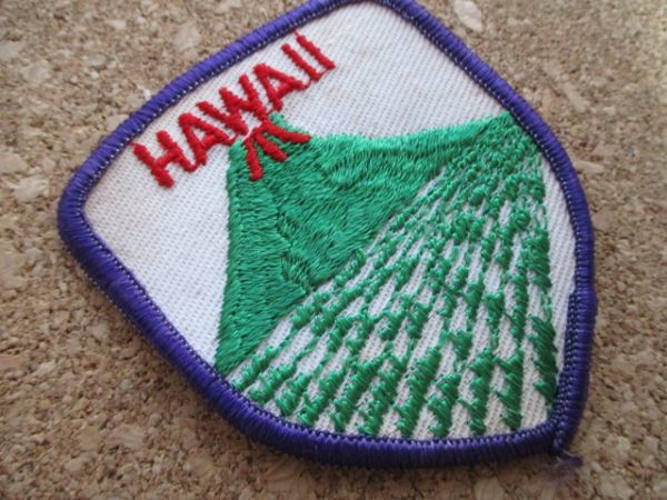 80s ハワイ HAWAII 火山 ビンテージ刺繍ワッペン/patches溶岩Voygerキラウエア火山 観光お土産アロハ旅行アメリカUSAパッチSURF D2_画像2