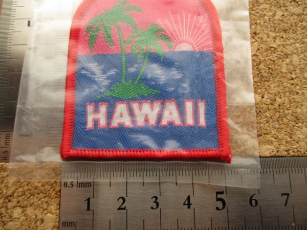 90s ハワイ HAWAII ワッペン/夕焼けヤシの木アップリケVoyger赤patches観光お土産ビンテージ旅行アメリカUSA海パッチSURFアロハ D2_画像7