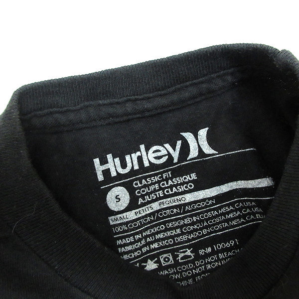z■ハーレー/Hurley ロゴプリント 半袖Tシャツ【S】黒/MENS/169【中古】_画像2