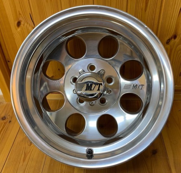 * with defect * Mickey Thompson Classic 3 polish 15X8J 5H 114.3 -22 wheel 15 -inch SOREX ZERO etc. * rim scratch equipped 