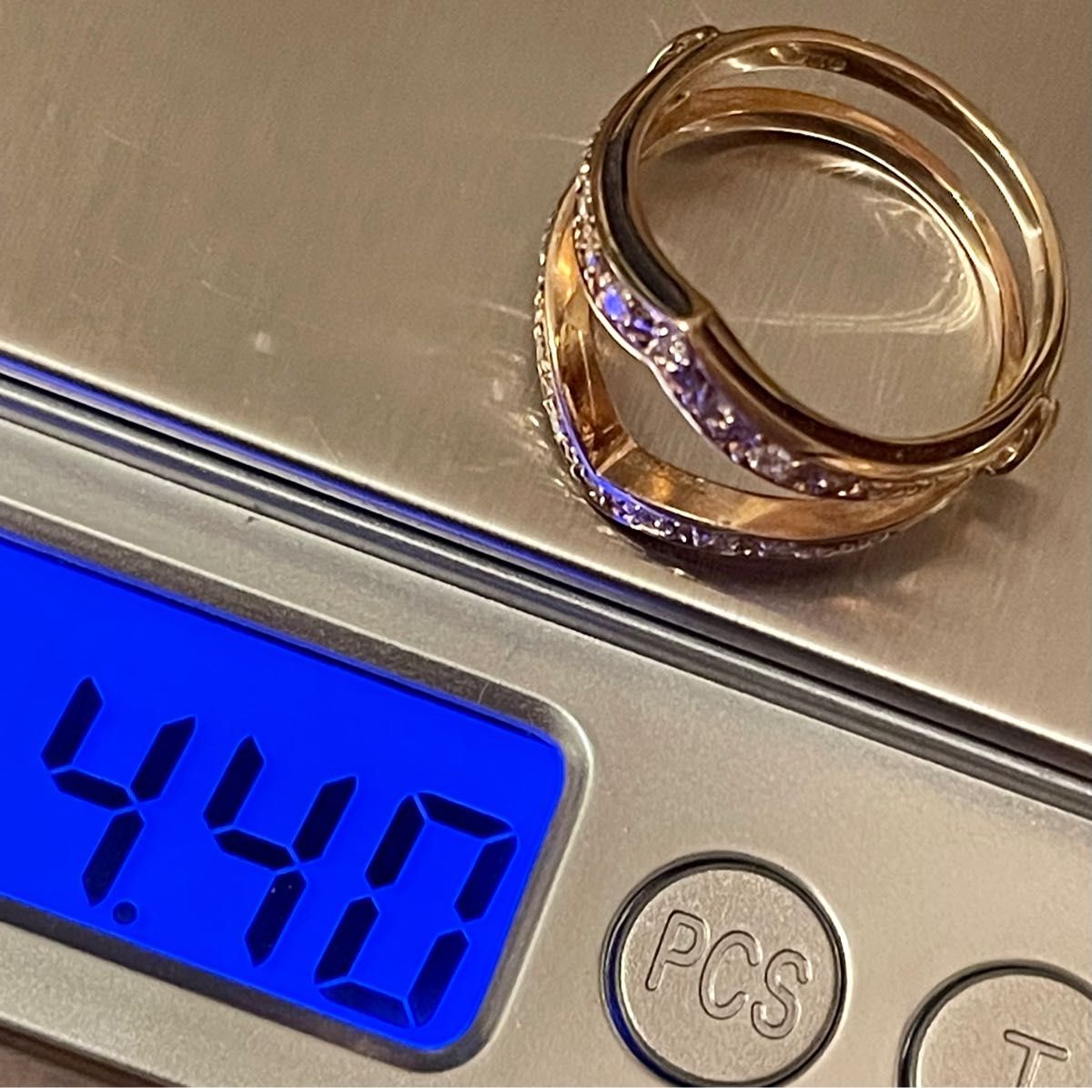 K18YG 11号 4.4g ゴールド 0.20ct デザインリング