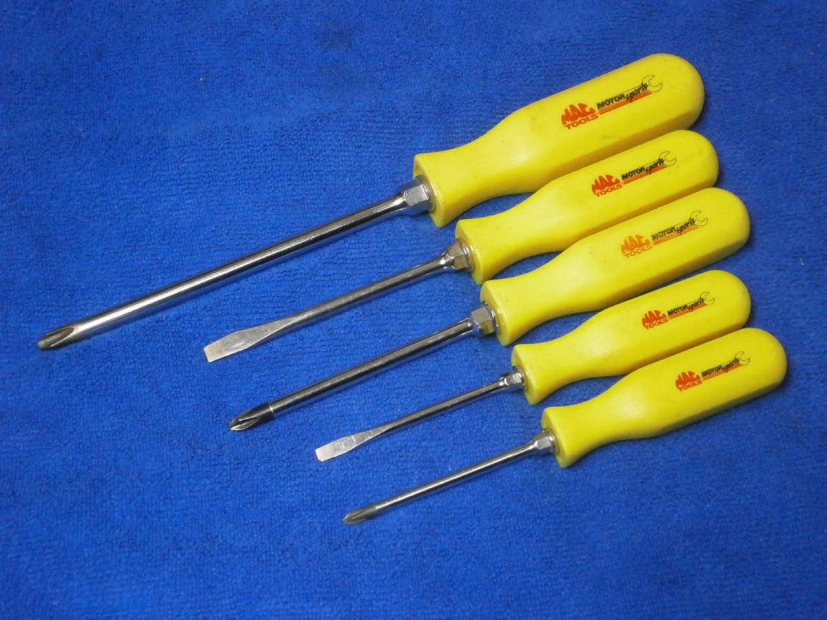 マックツール MAC TOOLS コンフォートグリップ ドライバーセット 5本 プラス #1 #2 #3 マイナス イエロー スナップオン