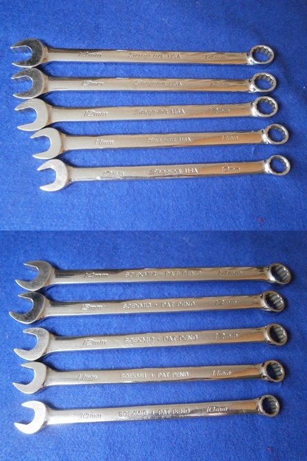 スナップオン Snap-on フランクドライブプラス コンビネーションレンチ 10本セット SOEXM710 10~19mm SOEXM10~19 PAT PEND ギザ付 スパナ