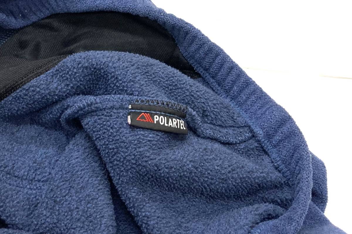 90s L.L.bean USA製 POLARTEC プルオーバー フリース 青 L LLビーン ポケット付き　スナップ_画像8