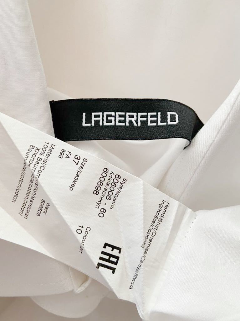 LAGERFELD size37 ホワイトドレスシャツ ブザムシャツ 白 メンズ ラガーフェルド カールラガーフェルド フェンディデザイナー_画像7