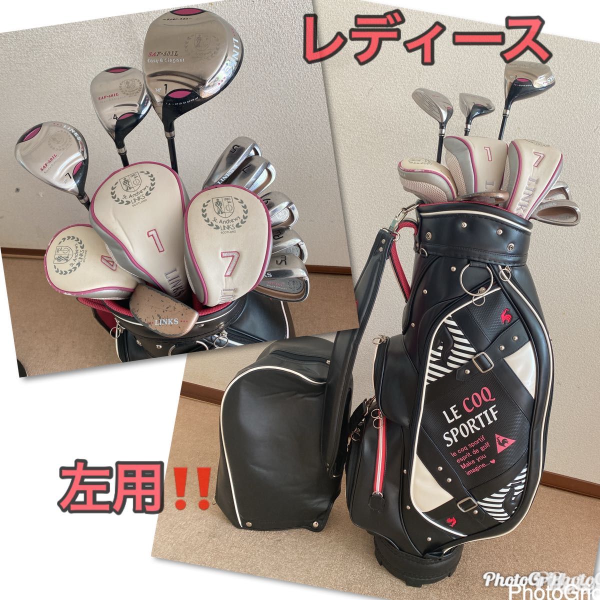 良品 レディースゴルフクラブ セット パリス キャディバッグ/ホンマ-