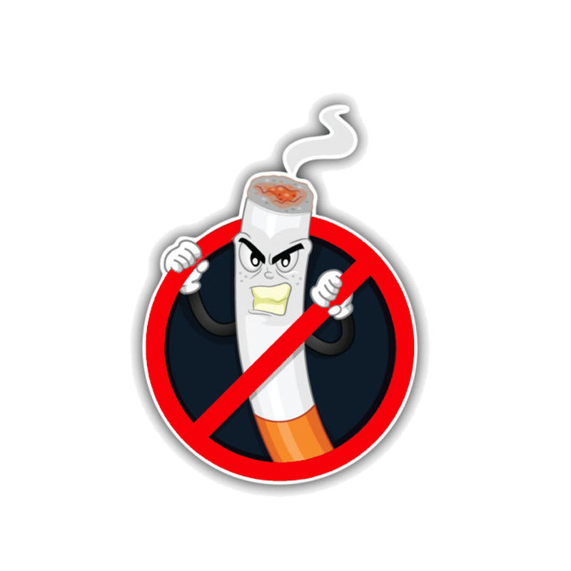 喫煙禁止　タバコ禁止　禁煙　禁煙車　注意喚起　ユーモア　オフィス　ボディ　ガラス貼付用　ステッカー1枚_画像1