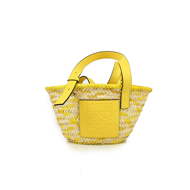 LOEWE ロエベ バスケットバッグ スモール (ヤシの葉&カーフ) LEMON