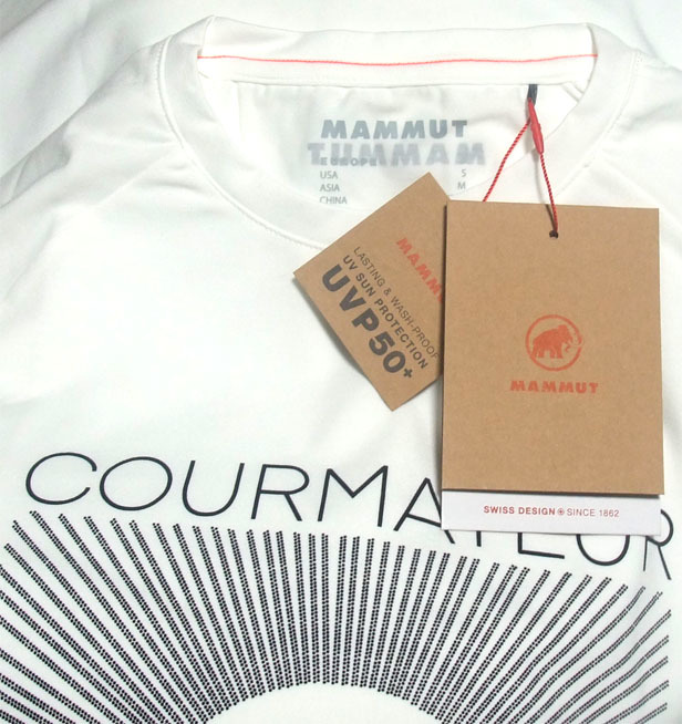 Mammut マムート Mountain Tシャツ Mサイズ 白 ホワイト UPF 50+ UV 紫外線 半袖_画像4