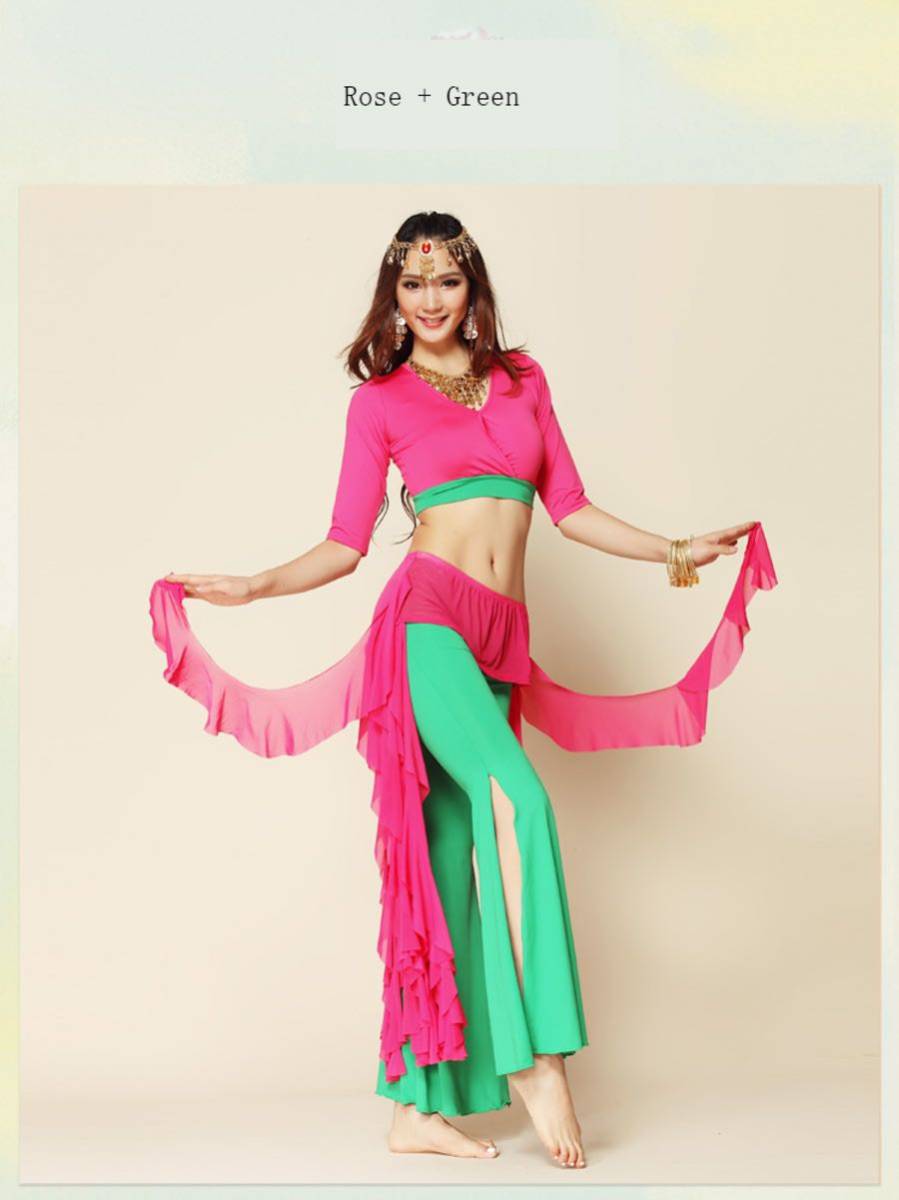 グリーンカラーベリーダンス、バレエ、ダンスの練習とパフォーマンスエジプトのベリーダンスヒップスカーフ