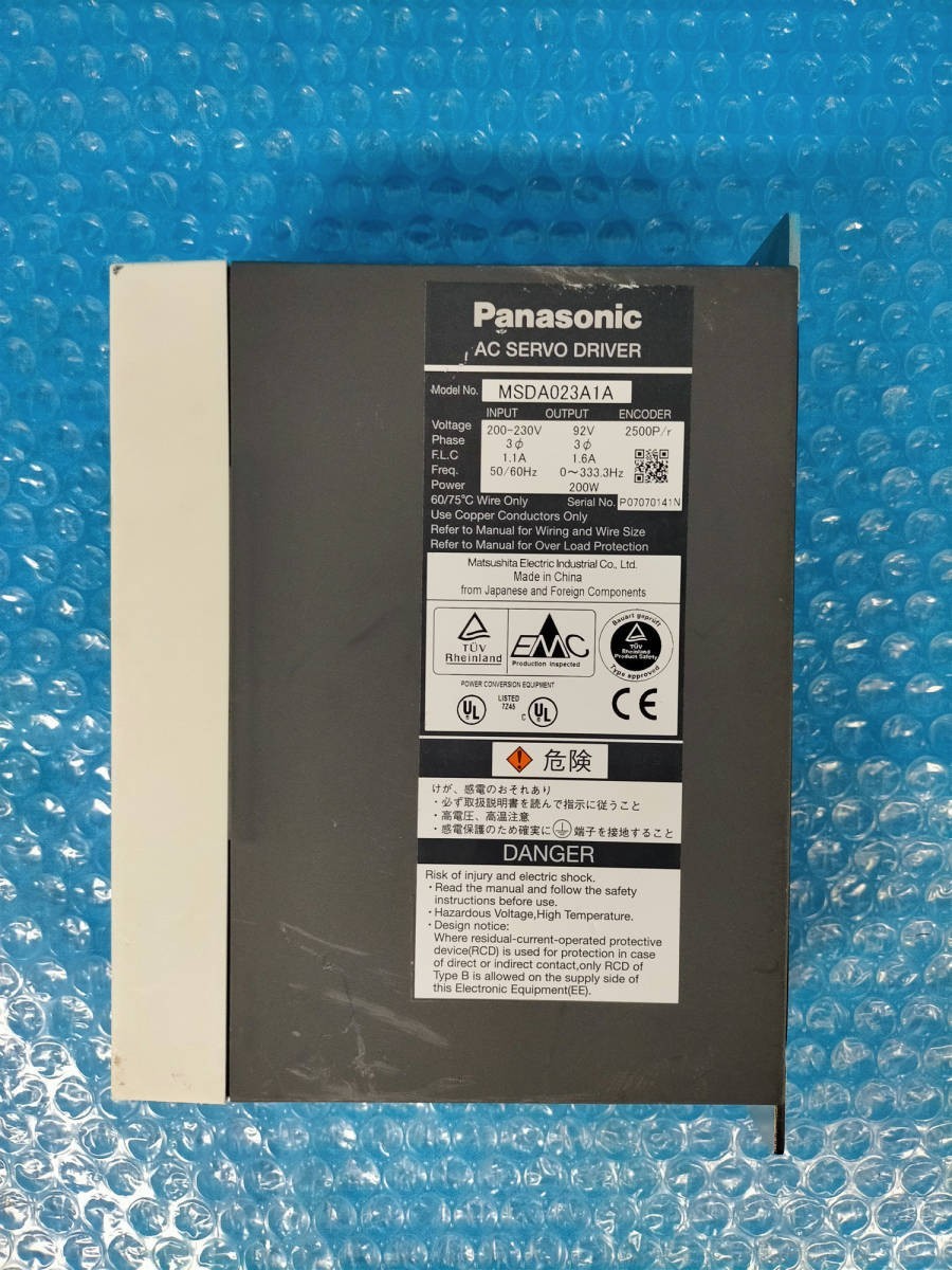 [CK4819] Panasonic AC SERVO DRIVER MSDA023A1A 未使用品 傷汚れあり 動作保証_画像2