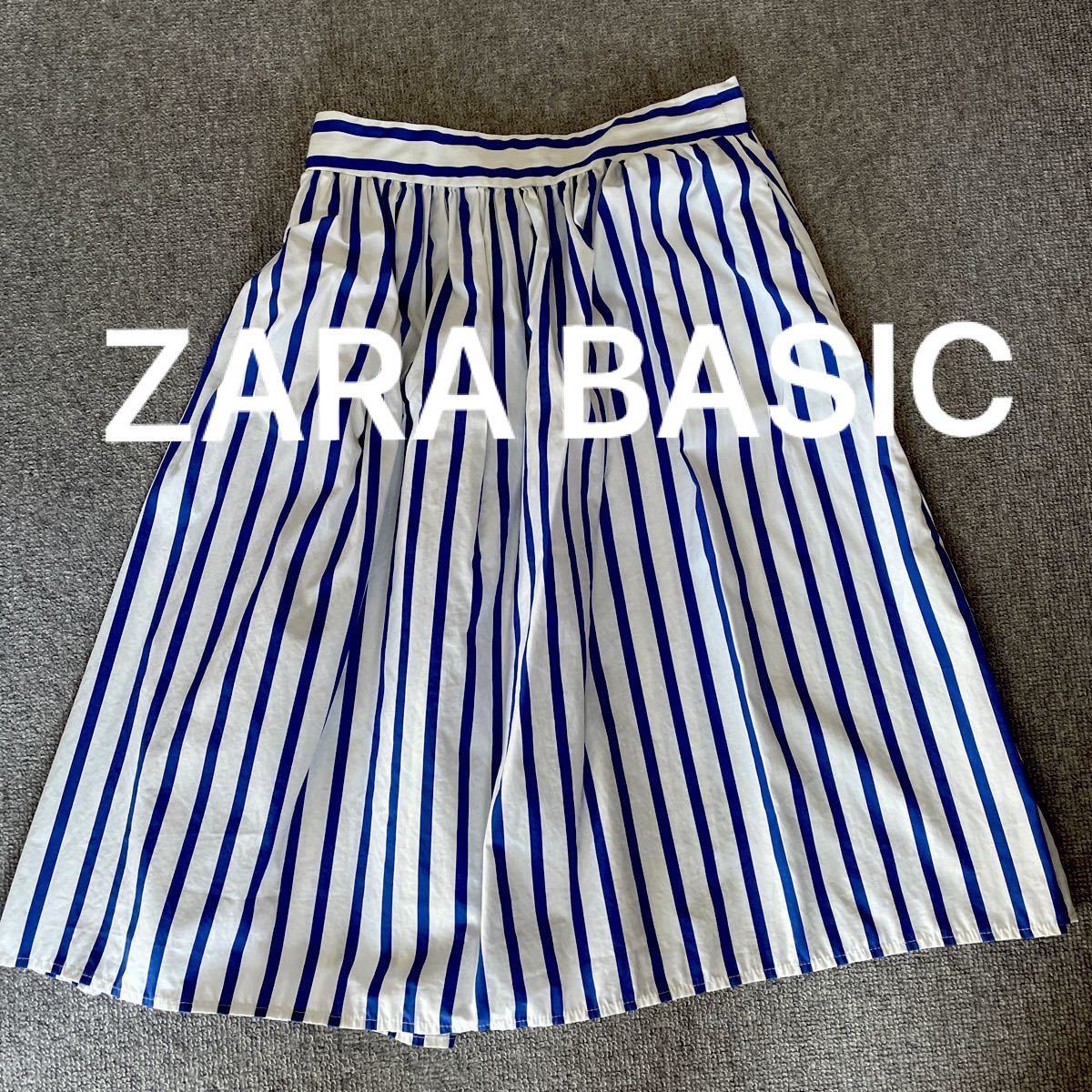 ★ZARA BASIC ★ザラベーシック★ Aライン ストライプ フレアー スカート S