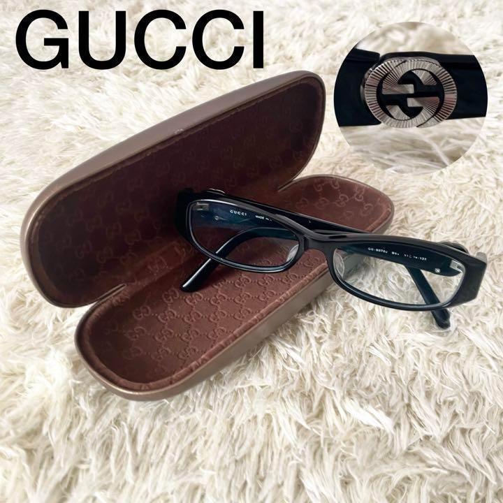 ゆがみがあℂ グッチ メガネ 眼鏡 めがね 美品 GUCCI ブラック 黒 度