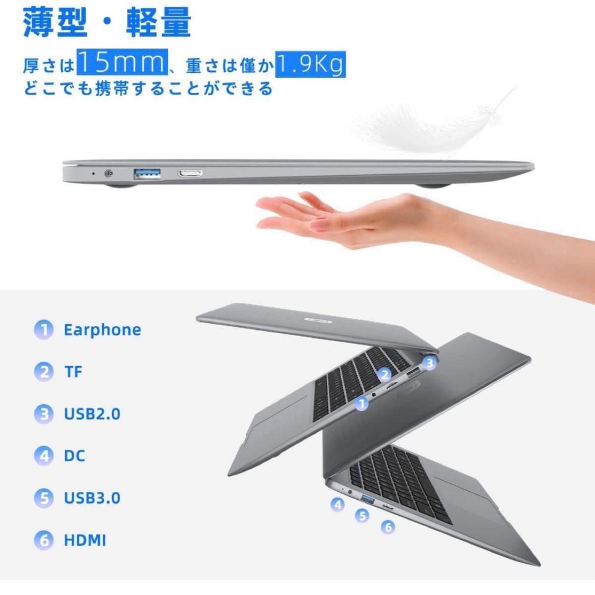 ノートPC 14.0インチ 最大2.8GHz 薄型 Win11 搭載 軽量薄型