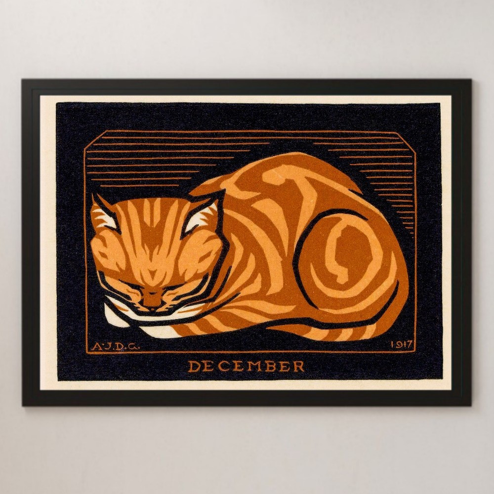  Jeury -*do*gla-g[12 month, cat ] picture art lustre poster A3 bar Cafe Classic retro interior animal cat . wool pet 