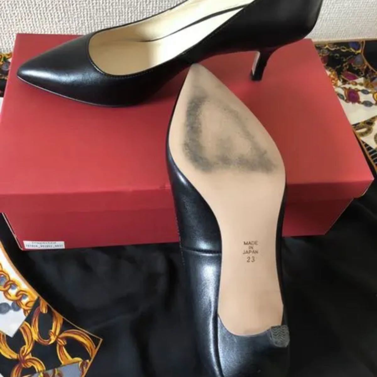 本革/ナンバートゥエンティワン ハイヒール パンプス 黒