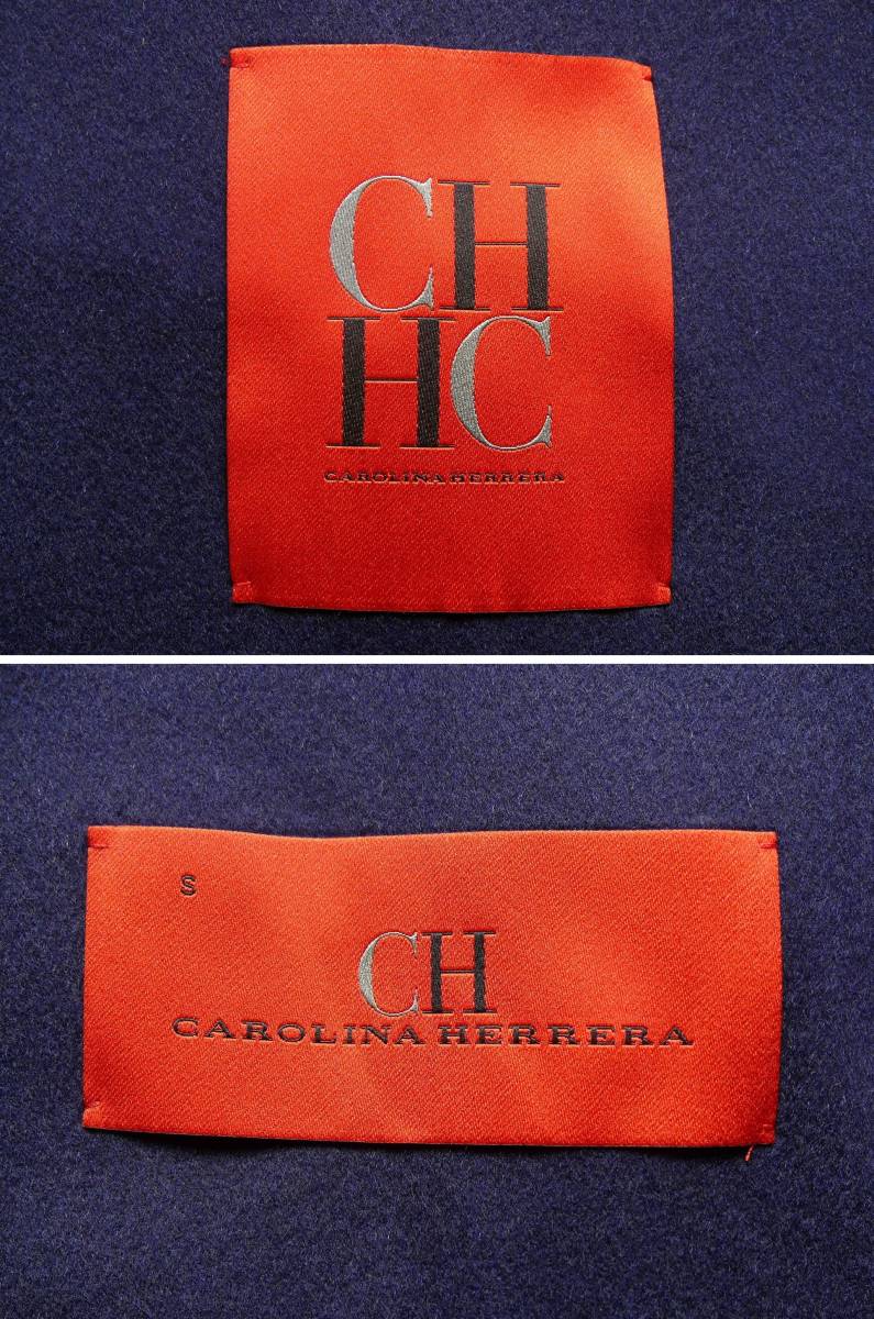 秋冬物247,000円新品CAROLINA HERRERAヘレラ★ゆったり曲線シルエットが相当に洒落ている中性的な紺ソフトコート【欧米L=日本XXL~3XL】_画像9