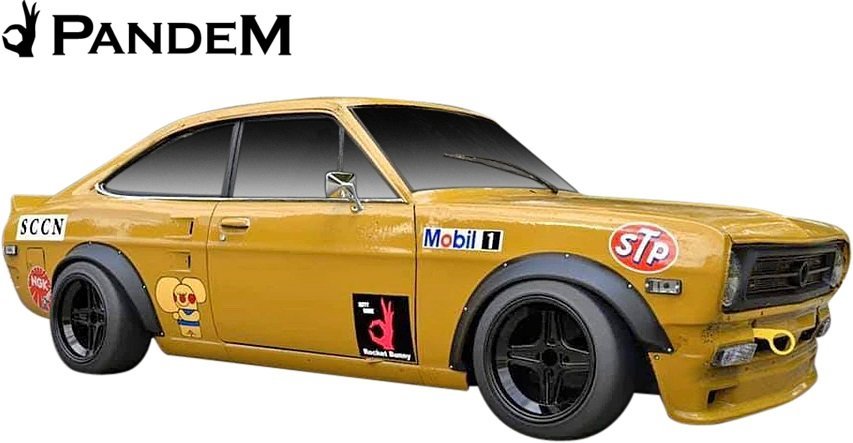 【M's】 NISSAN Datsun B110 サニー クーペ (1970y-1973y) PANDEM パンデム フェンダー 1台分 エアロ パーツ ワイド オーバー フェンダー_画像9