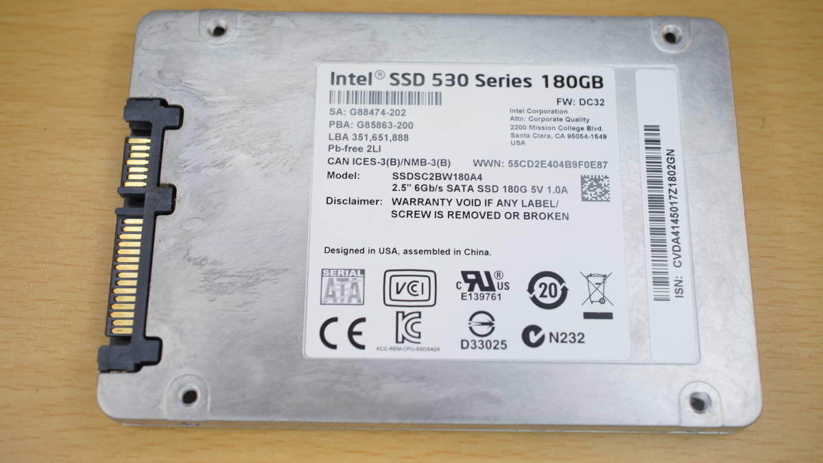 【SATA6Gbps・180GB】Intel純正_画像2