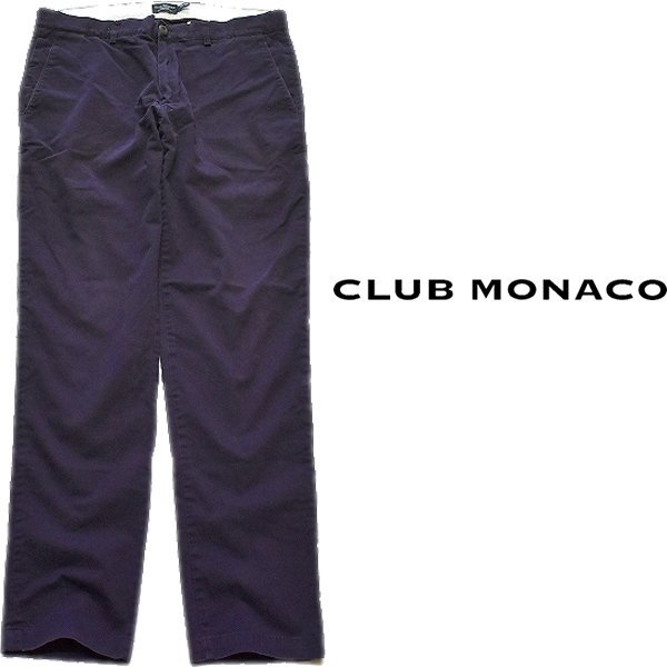 1点物◆クラブモナコClub Monacoカラーチノパン古着メンズ32レディースOKアメカジブランド90sストリート/スポーツ紫スラックスパンツ784668_画像1