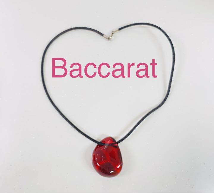 出産祝いなども豊富アクセサリーBaccarat】バカラ ネックレス クリスタルガラス 赤 レッド ペンダント