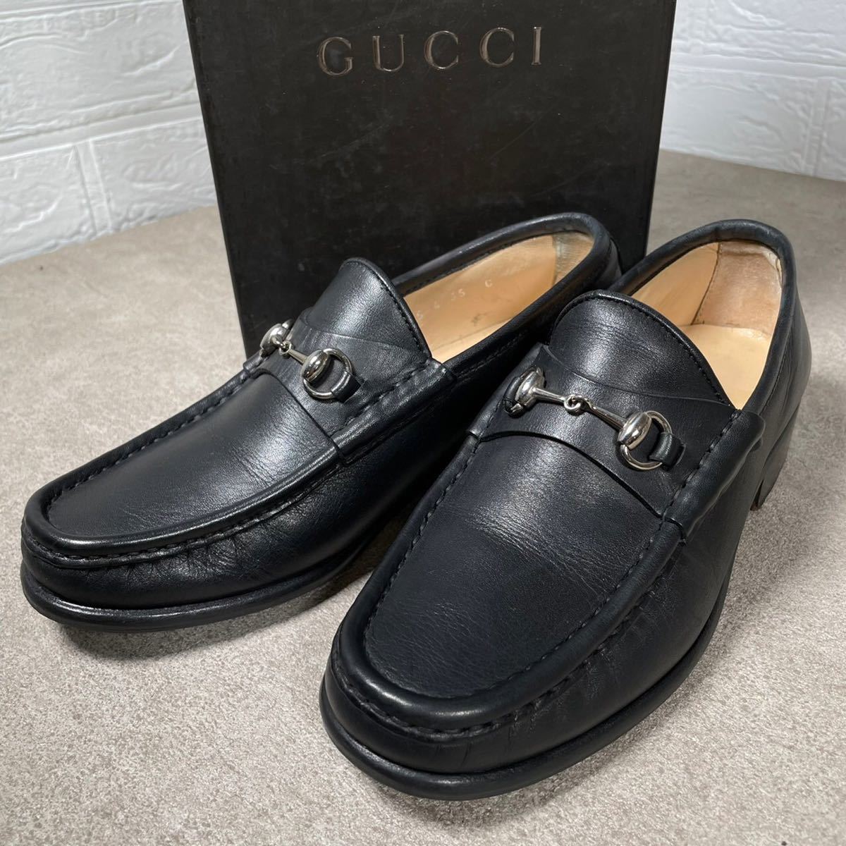 好きに GUCCI グッチ ローファー ビット ブラック ホース レザー 革靴