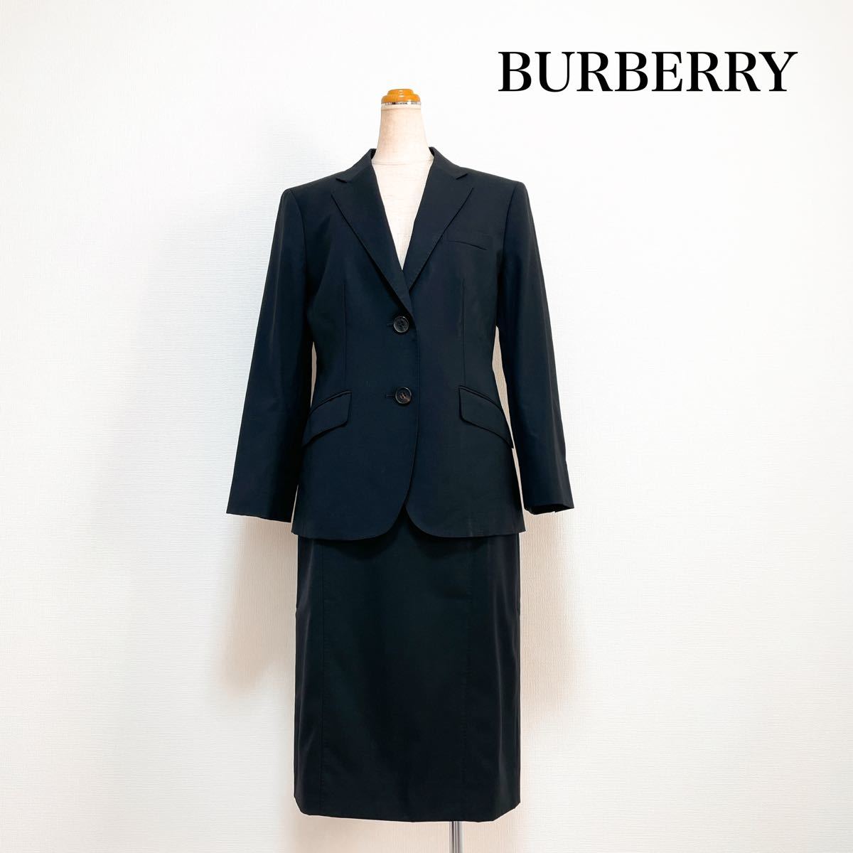 13230円 当店オススメ BURBERRY LONDON スカートスーツ 黒 大きい