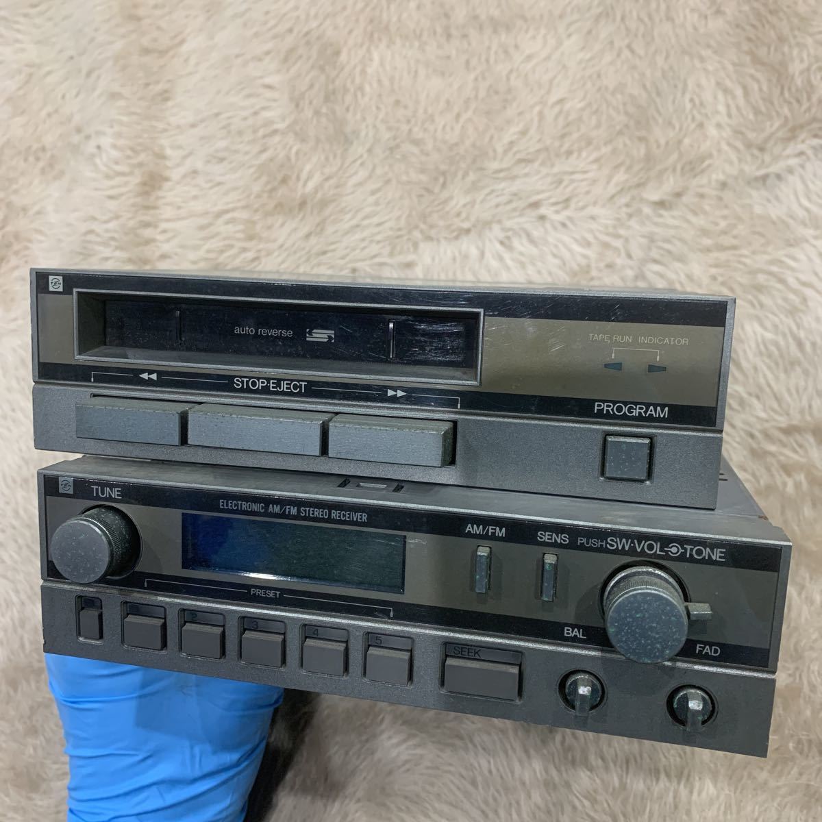 [ that time thing * rare ]GS120 GS121 Crown cassette deck operation not yet verification 86260-30180 86120-30620 Toyota original old car Showa Retro 