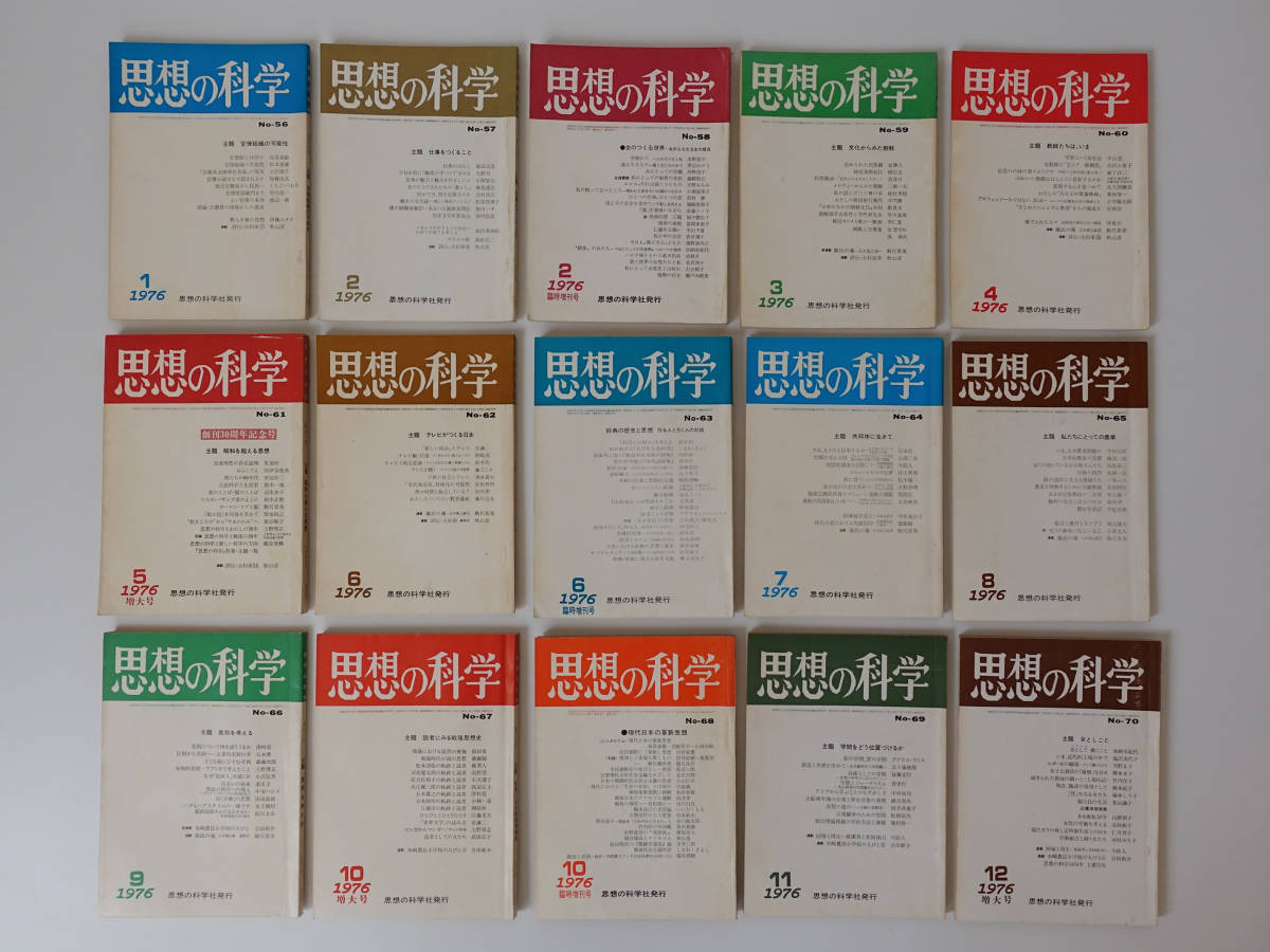 再入荷】 思想の科学 1976年 1月2月3月4月５月６月７月８月９月10月11