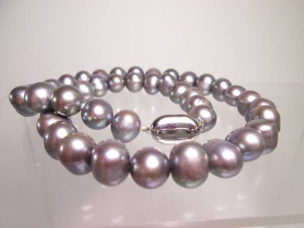 *SILVERbook@ pearl black ba lock pearl. necklace 