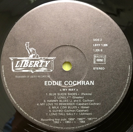 ★エディ・コクラン EDDIE COCHRAN「MY WAY」仏盤LP(1978年)★_画像5
