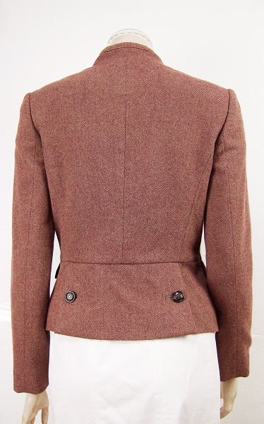  as good as new * Scapa *SCAPA* classical gloss button * herringbone tweed * solid . beautiful woman jacket *36(S size.7 number )