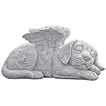 【天使の犬 うつぶせ 大理石風像】メモリアル・ドッグ 想い出_画像1