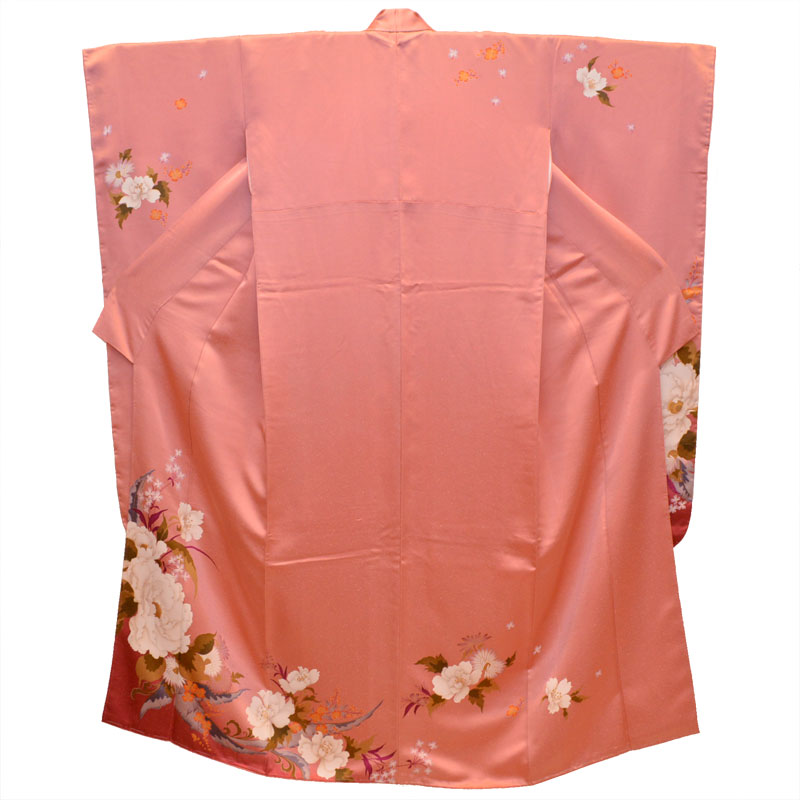 2F kimono new goods long-sleeved kimono 3 point set high class long-sleeved kimono book@ Saga . double-woven obi long kimono-like garment silk Kyouyuuzen .. color 167cm tall size long-sleeved kimono set free shipping (10-04-32)