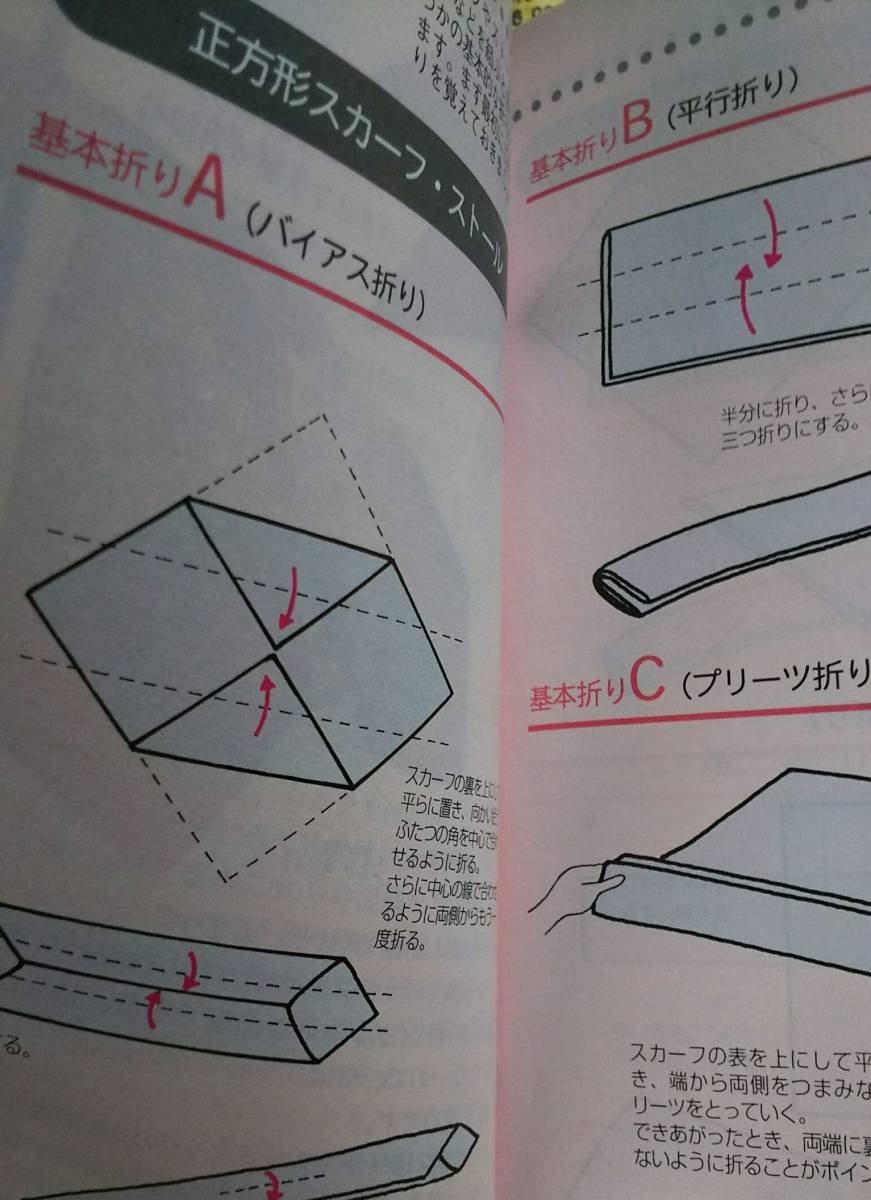 【スカーフ　結び方ハンドブック　誰でも結べる親切イラスト付き　池田書店】中古　マフラー　ストール　含め全６１タイプ収録！_画像6