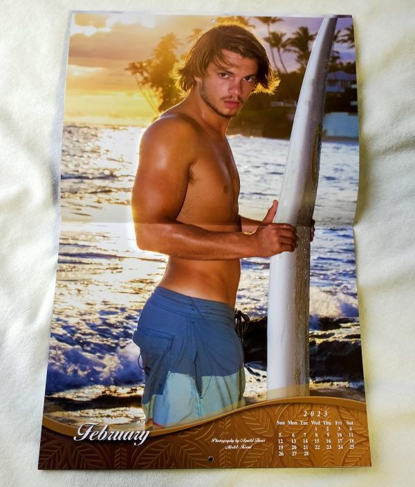 ◆ハワイ◆壁掛カレンダー　2023年版　ABCストア限定「MEN OF HAWAII(ハワイイケメン)」_画像4